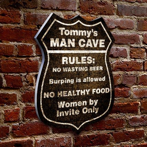 CUSTOMIZABLE Wood Shield Plaque - Man Cave - MULTIPLE COLORS - Two Sizes - Image 4