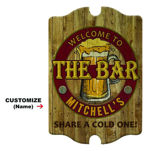 Customizable Wooden Bar Sign - Tavern Shaped - The Bar - Image 2