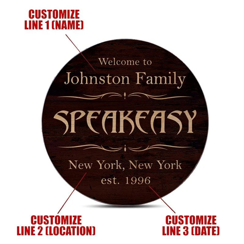Customizable Wooden Coasters - Speakeasy Theme - Round - Set of 4 - Image 3