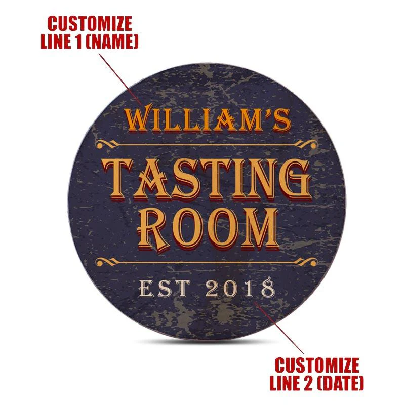 Customizable Wooden Coasters - Tasting Room - Round - Set of 4 - Image 3
