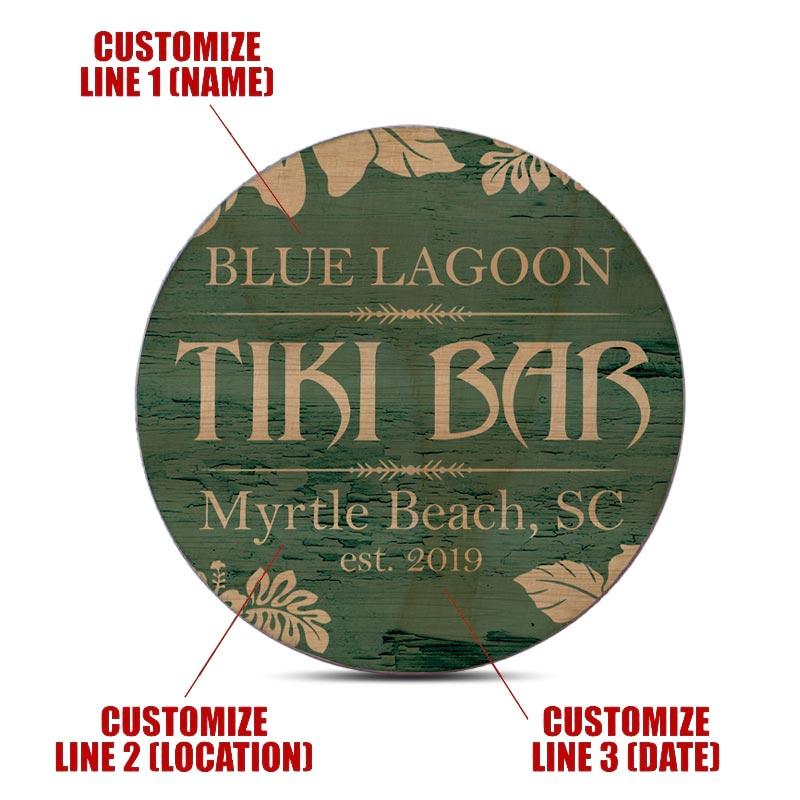 Customizable Wooden Coasters - Tiki Theme - Round - Set of 4 - Image 3