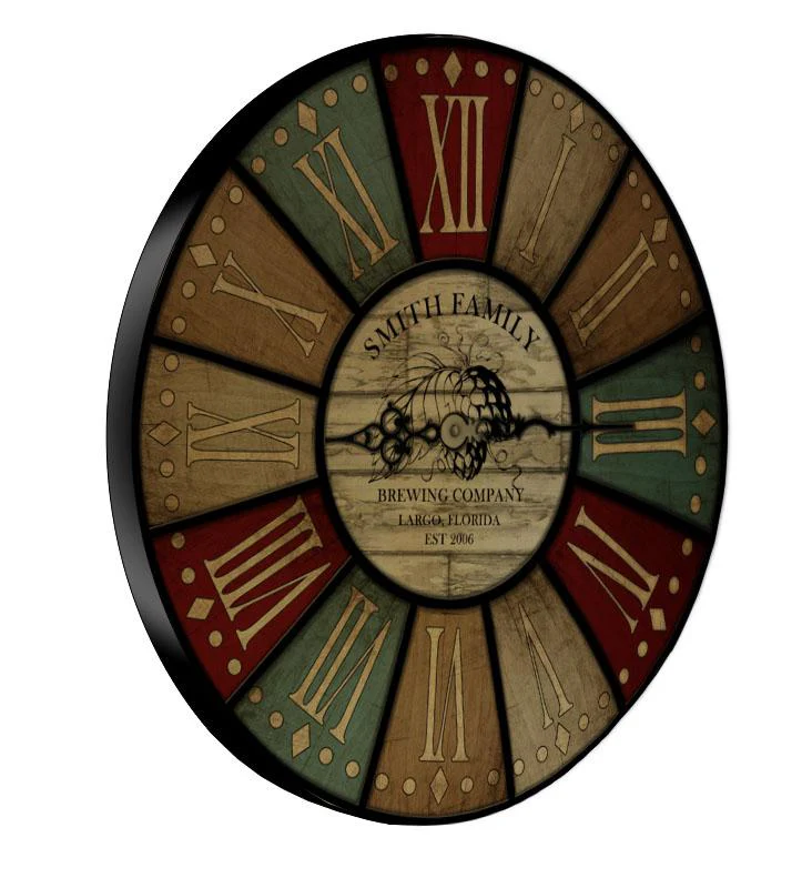 CUSTOMIZE - Rustic Wooden Clock - Brewing Company - Image 3