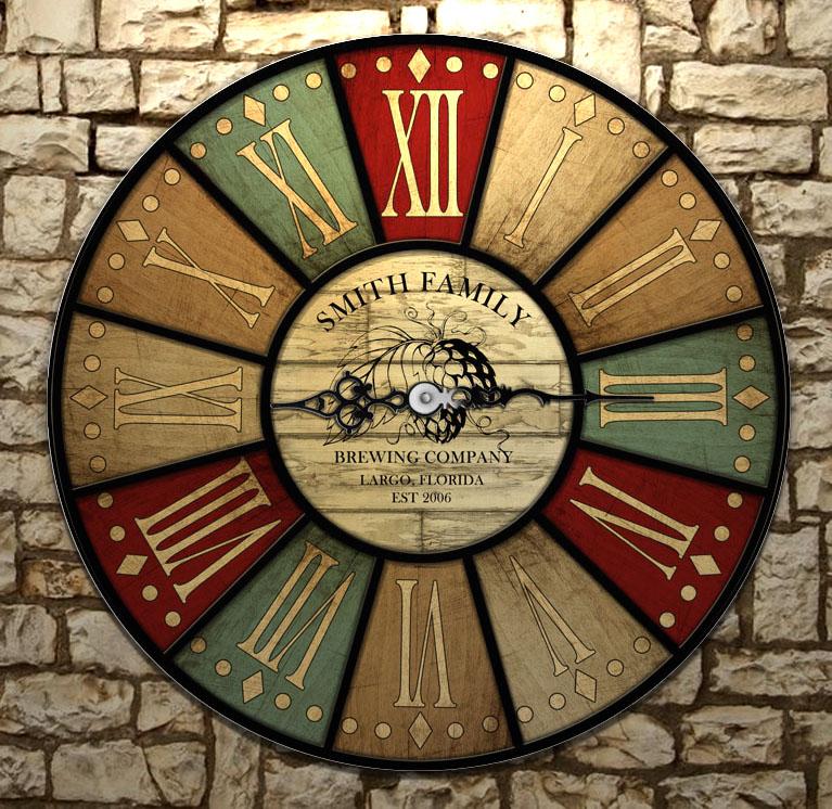 CUSTOMIZE - Rustic Wooden Clock - Brewing Company - Image 4