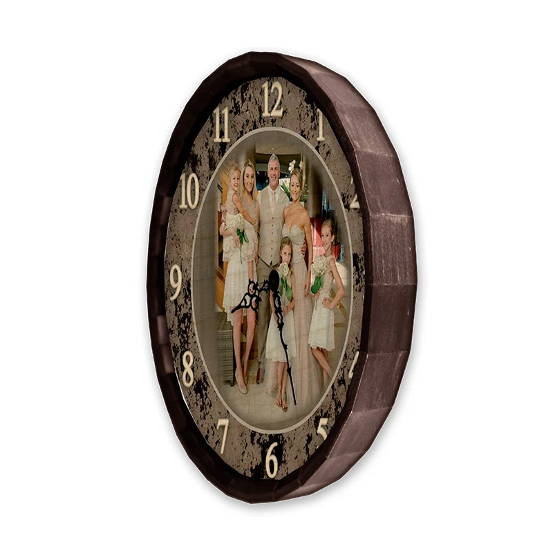 CUSTOMIZE - Rustic Wooden Clock - Family Theme - Multiple Sizes - Image 3