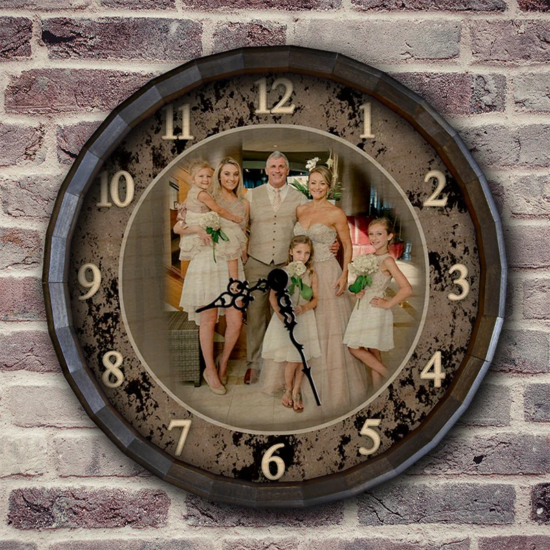 CUSTOMIZE - Rustic Wooden Clock - Family Theme - Multiple Sizes - Image 4