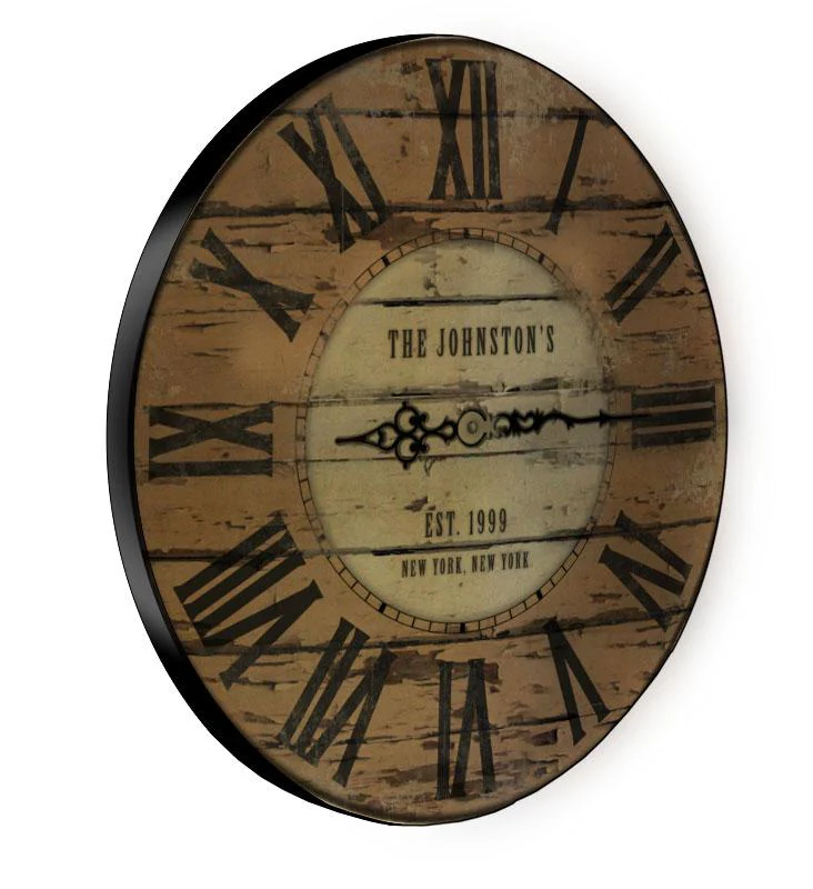 CUSTOMIZE - Rustic Wooden Clock - Family Theme - Image 3