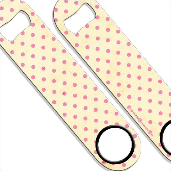 Cute Pink Polka Dots Speed Bottle Opener