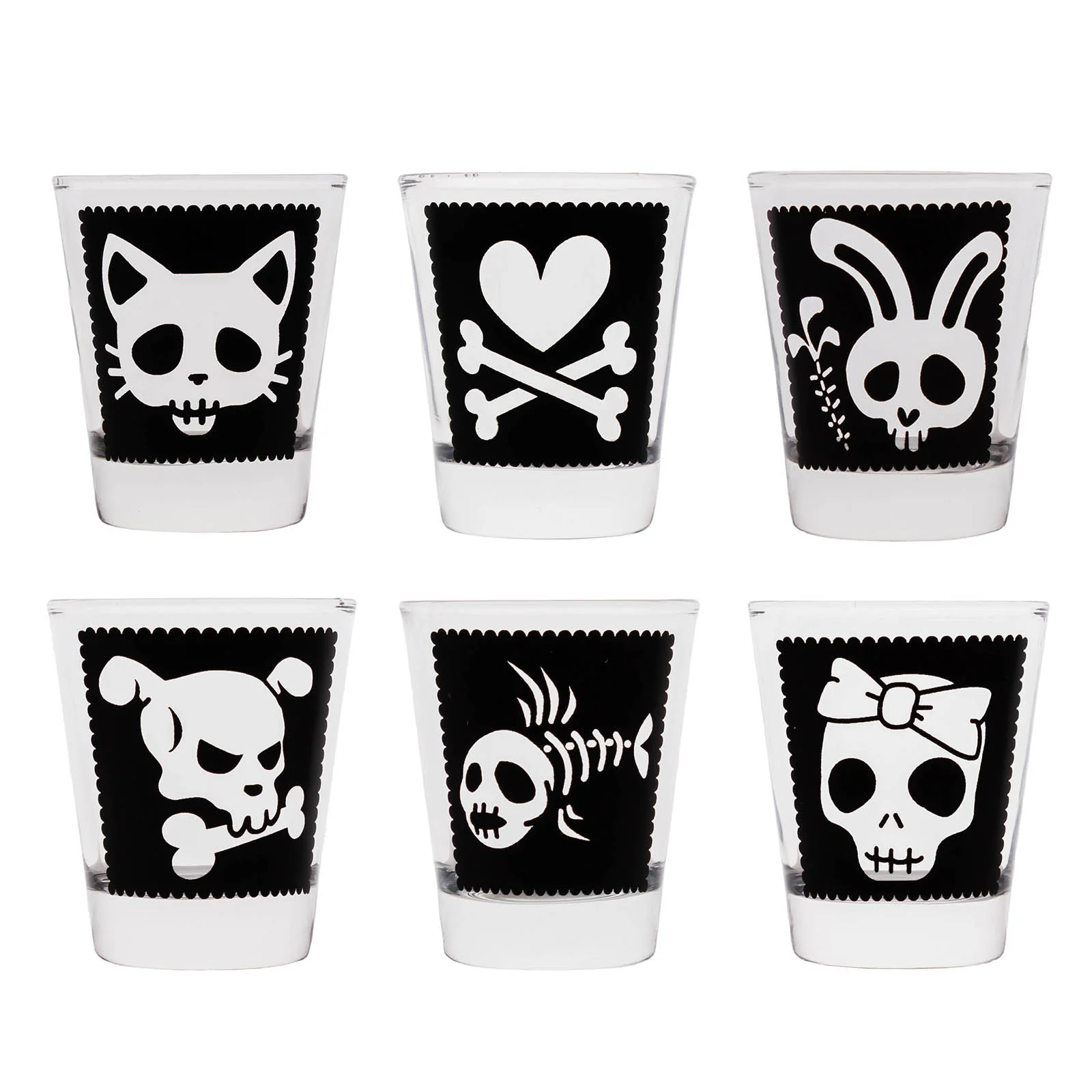 Cutesy Skulls 1.5oz Shot Glasses