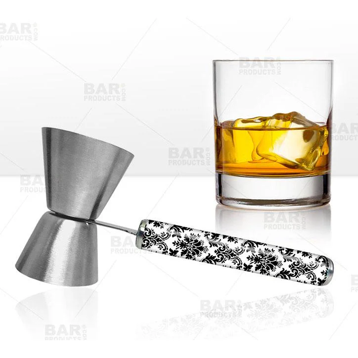 Damask Jigger with Printed Handle Design - .75oz x 1.25oz - Image 2