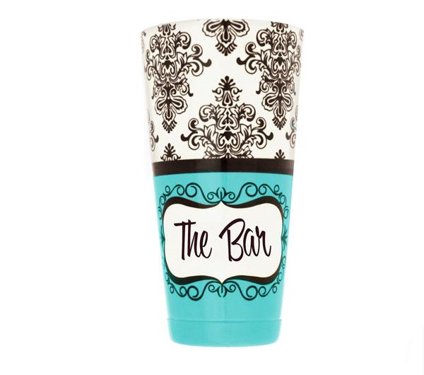Damask Patterns Printed Cocktail Shaker Tin - 28 oz weighted - ADD YOUR NAME - Image 10