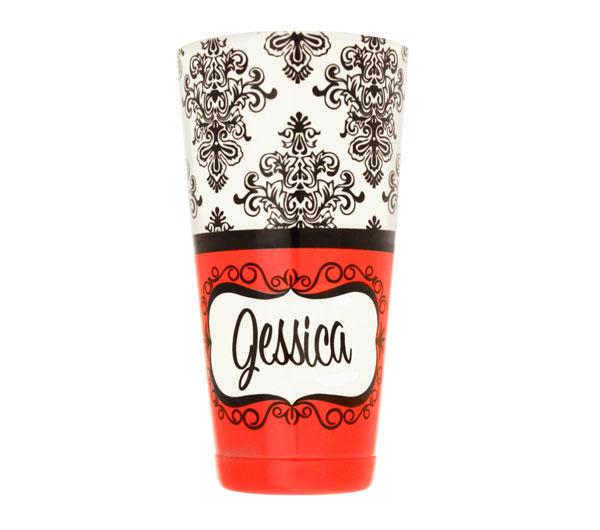 Damask Patterns Printed Cocktail Shaker Tin - 28 oz weighted - ADD YOUR NAME - Image 11