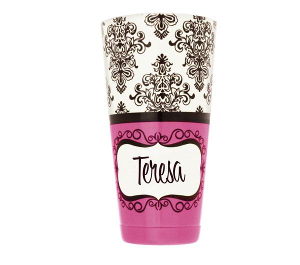 Damask Patterns Printed Cocktail Shaker Tin - 28 oz weighted - ADD YOUR NAME - Image 9