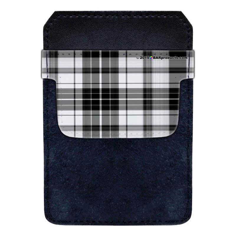 DekoPokit™ - Bottle Opener Back Pocket Protector - Black and White Plaid
