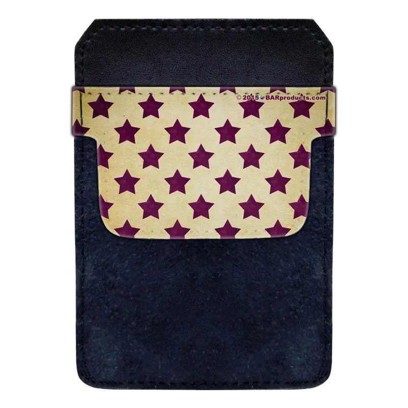 DekoPokit™ - Bottle Opener Back Pocket Protector - Purple and Tan Stars