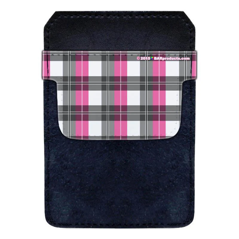DekoPokit™ - Bottle Opener Back Pocket Protector - Pink and Grey Plaid