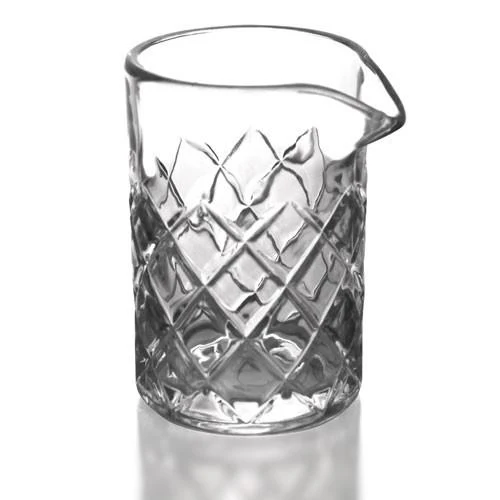 Diamond Pattern Mixing Glass with Copper Plated Julep Strainer Set - Image 3