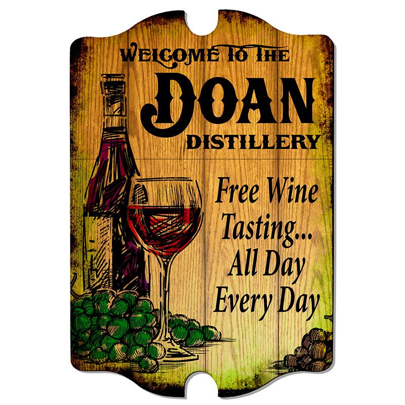Distillery - Custom Tavern Shaped Wood Bar Sign