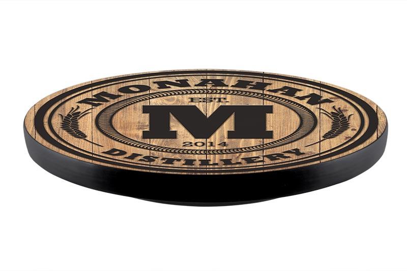 Distillery Wood Lazy Susan - Add Your Name - Size Variations - Handcrafted in USA - Image 4