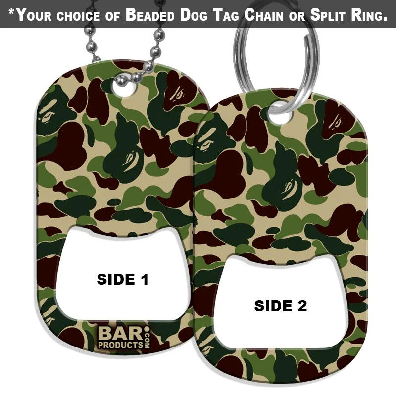 Dog Tag Bottle Opener - Cool Green Camo
