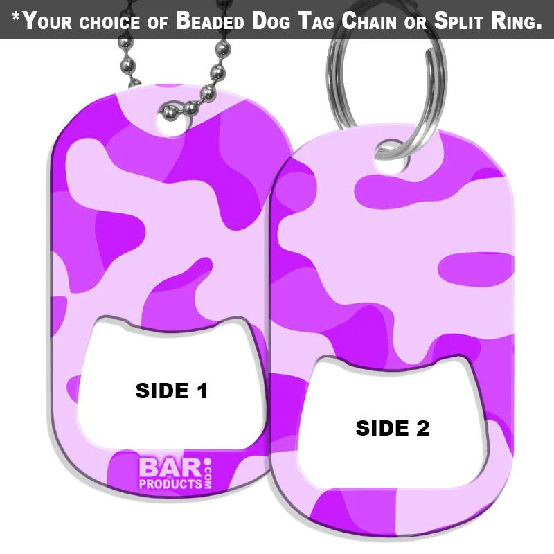 Dog Tag Bottle Opener - Purple Camo