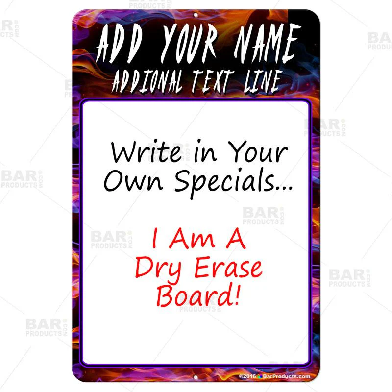 Dry Erase Specials Sign - ADD YOUR NAME - Colorful Abstract Template