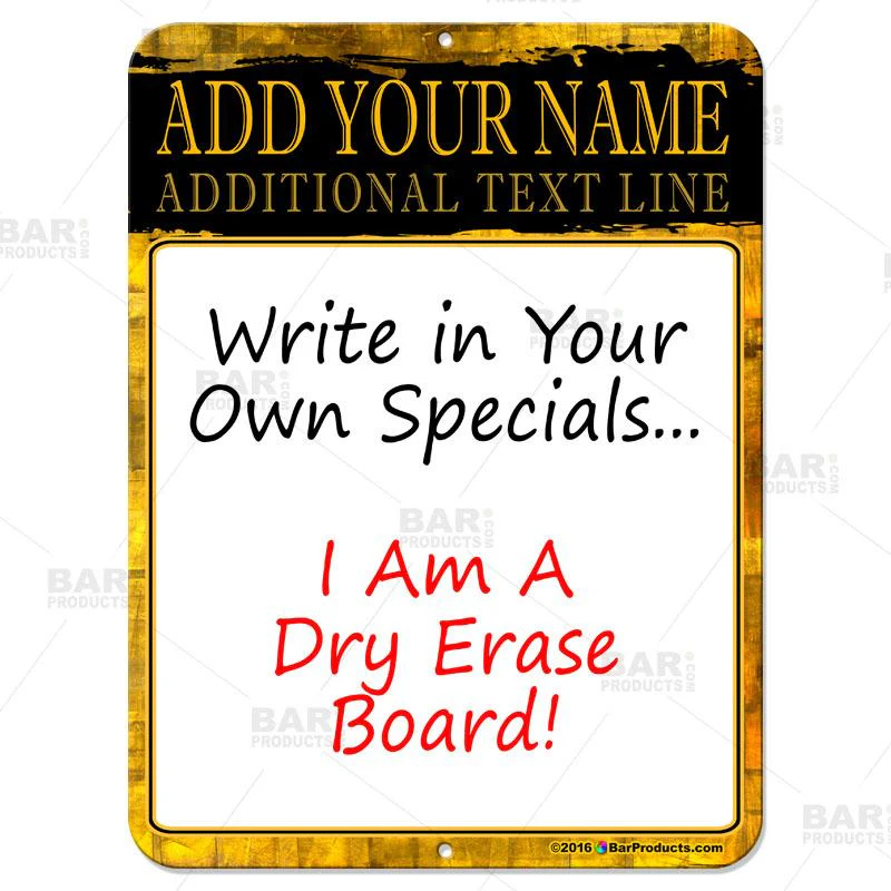 Dry Erase Specials Sign - ADD YOUR NAME - Gold Grunge Template - Image 3