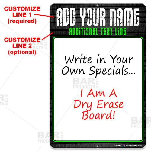 Dry Erase Specials Sign - ADD YOUR NAME - Stone Template - Image 2