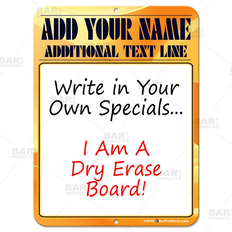 Dry Erase Specials Sign - ADD YOUR NAME - Yellow Abstract Template - Image 3
