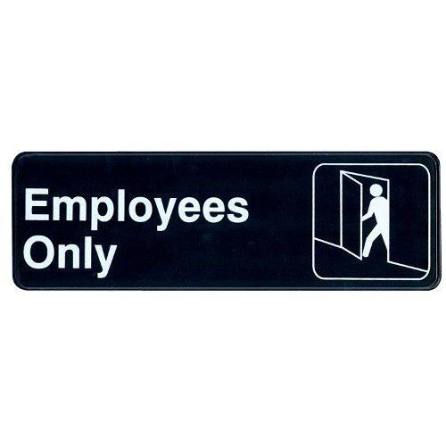 "Employees Only" Sign - 9" x 3"