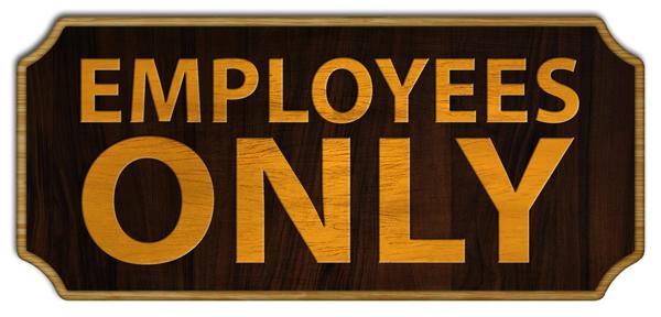 Employees Only - Wood Plaque Kolorcoat™ Sign