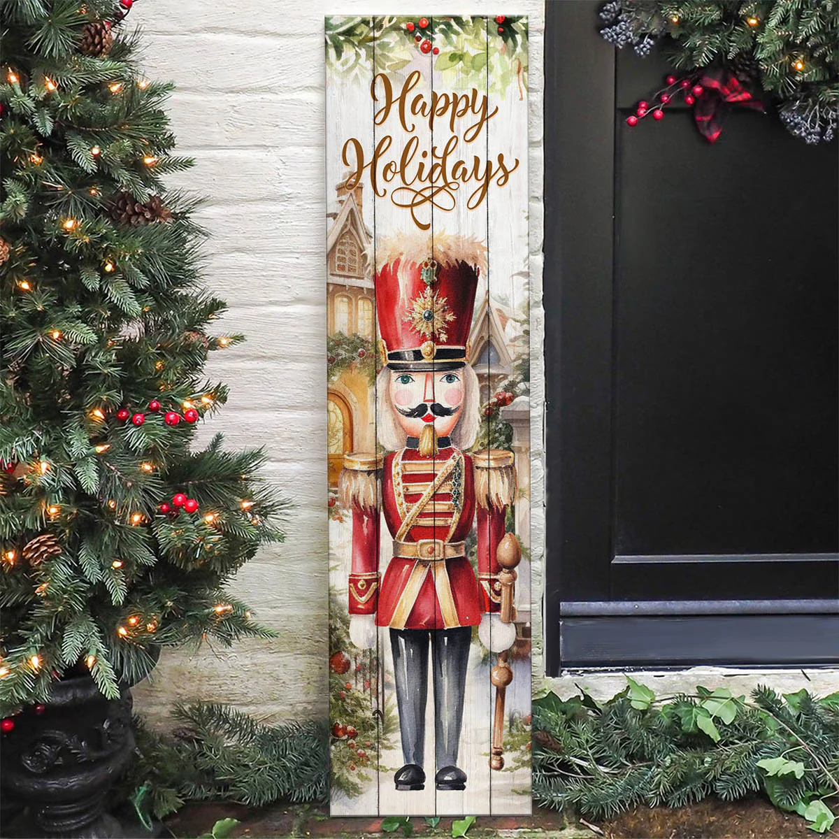 Farmhouse Christmas Vertical Wood Plank Indoor / Outdoor Signs - 10" x 36" - SEVERAL OPTIONS - Image 2