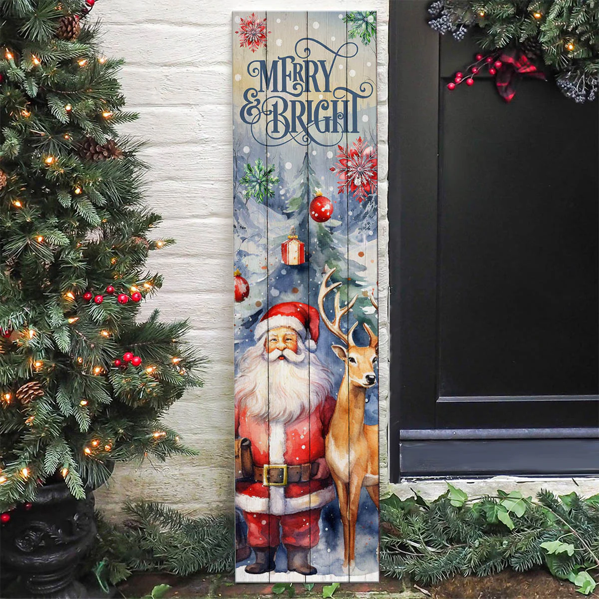 Farmhouse Christmas Vertical Wood Plank Indoor / Outdoor Signs - 10" x 36" - SEVERAL OPTIONS - Image 4