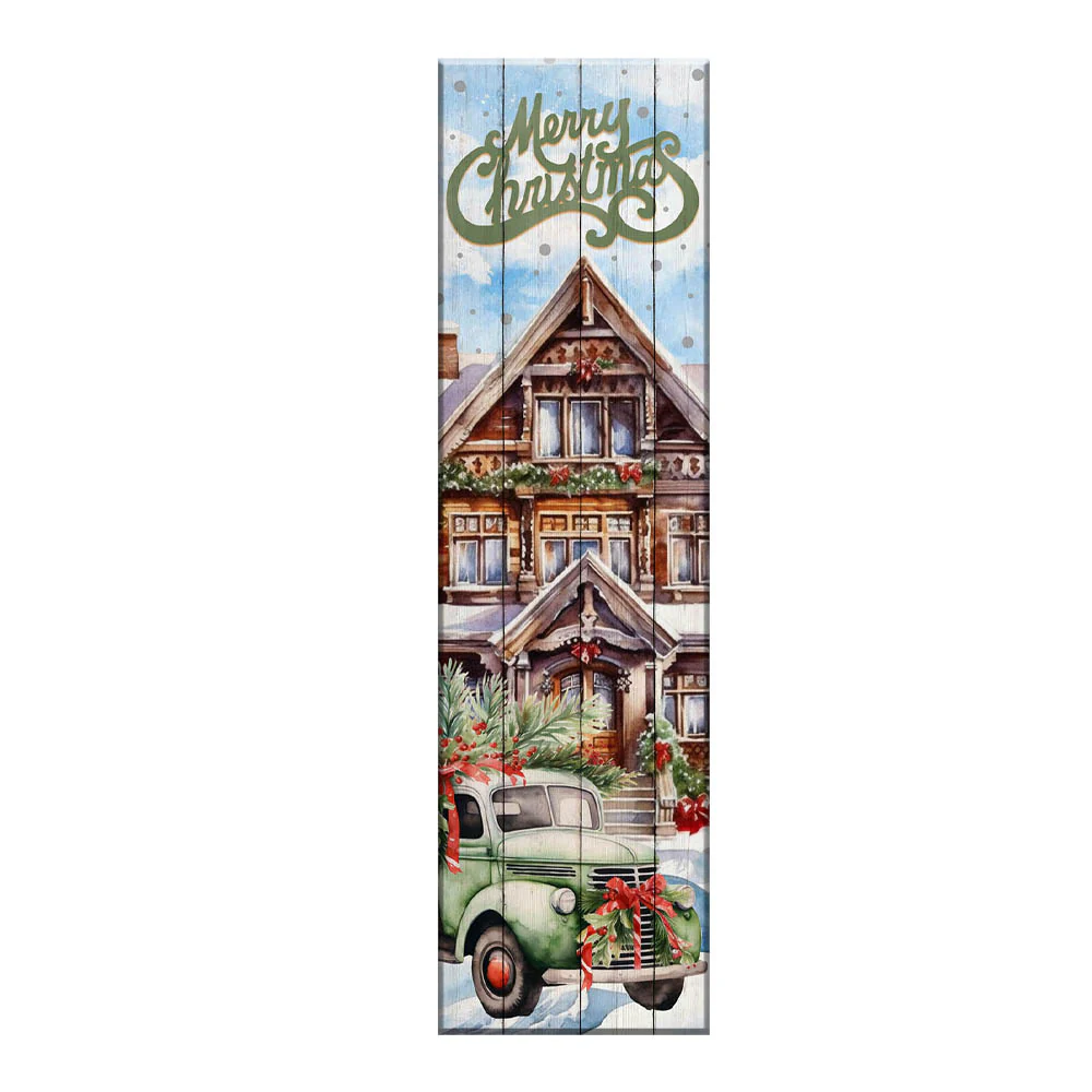 Farmhouse Christmas Vertical Wood Plank Indoor / Outdoor Signs - 10" x 36" - SEVERAL OPTIONS - Image 8