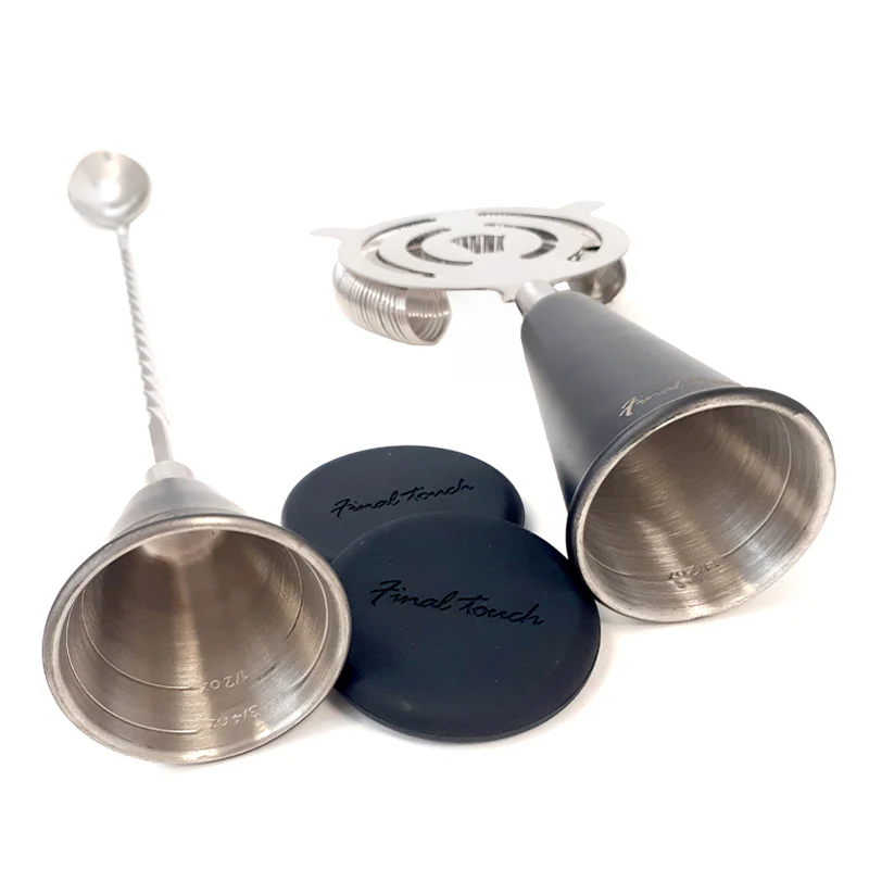 Final Touch Spoon & Strainer with Built-In Jiggers Set - Image 3