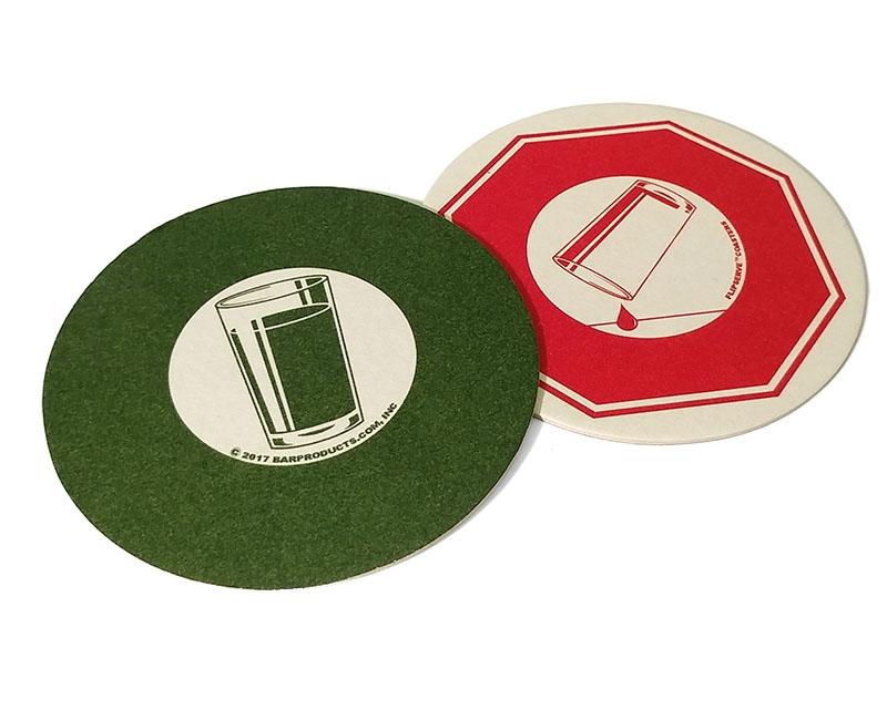 Flipserve™ Coasters - SMILEY FACE Stop and Go 4 inch Round - Pack of 100