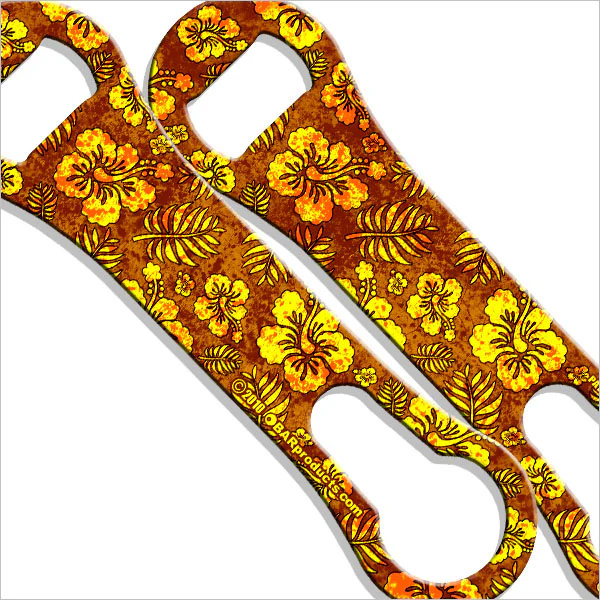 Floral Hawaiian Grunge Pattern - Brown / Yellow V-Rod® - Image 2