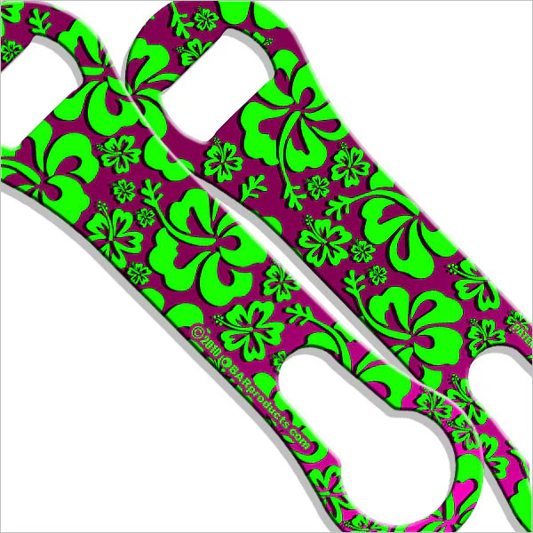 Floral Hawaiian Pattern - Pink / Green V-Rod® Opener - Image 2