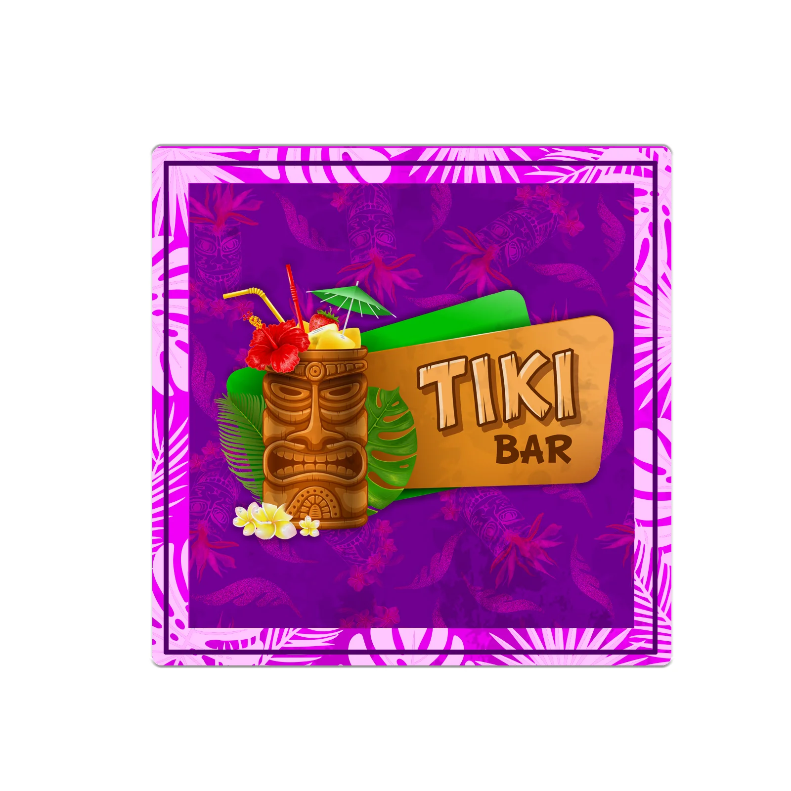 Foam Coasters - Tiki Themed - 3.5 inch Square - Image 3
