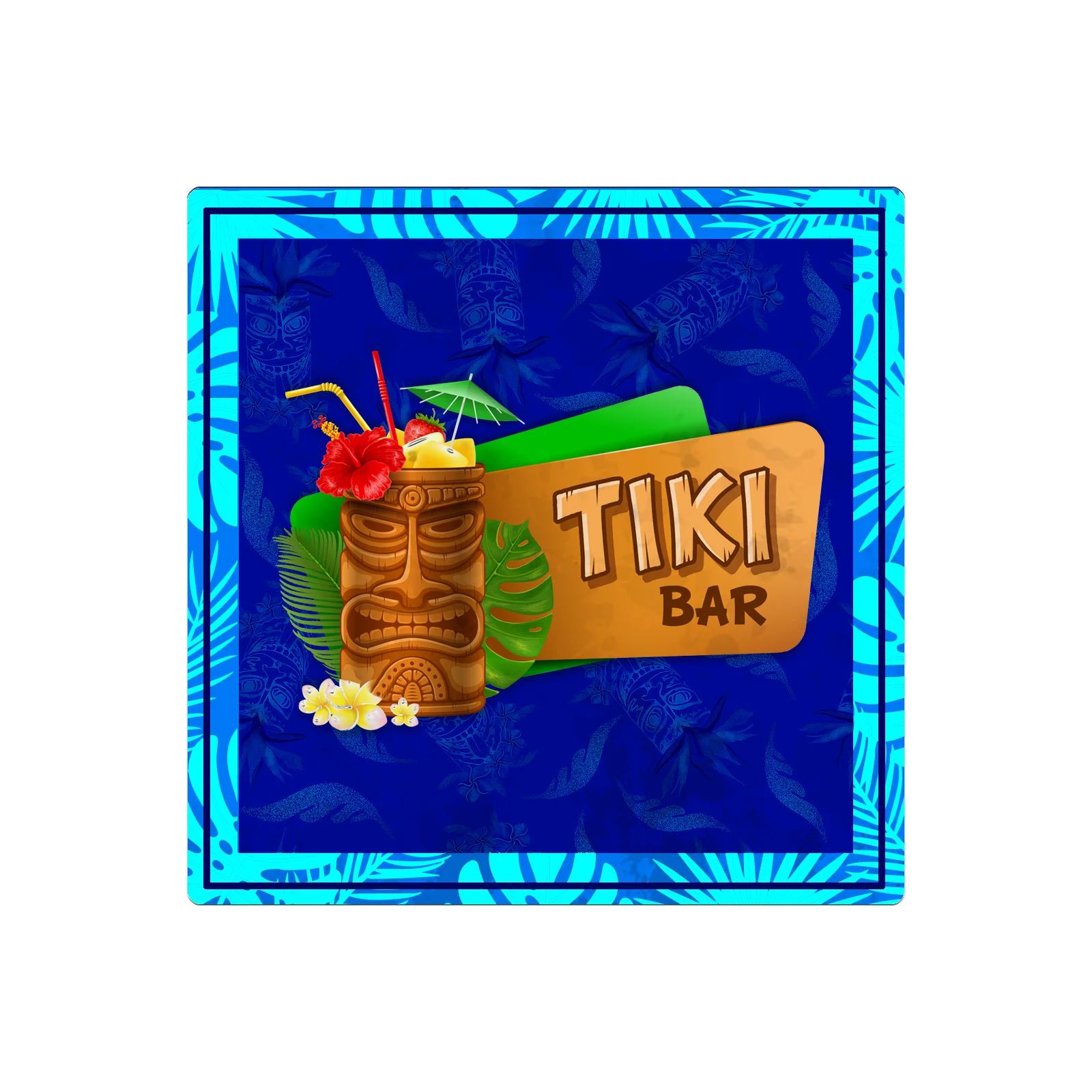 Foam Coasters - Tiki Themed - 3.5 inch Square - Image 4