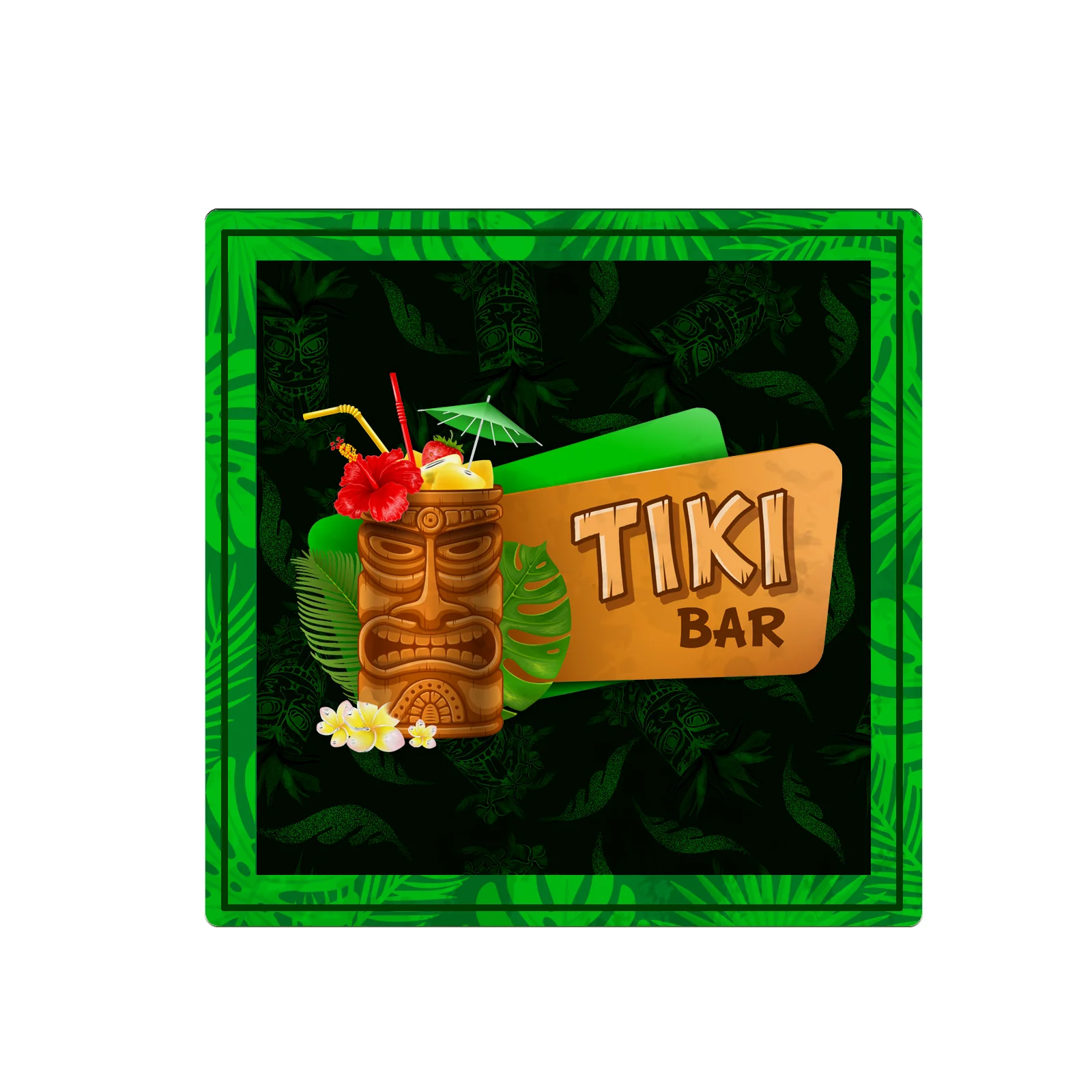 Foam Coasters - Tiki Themed - 3.5 inch Square - Image 5