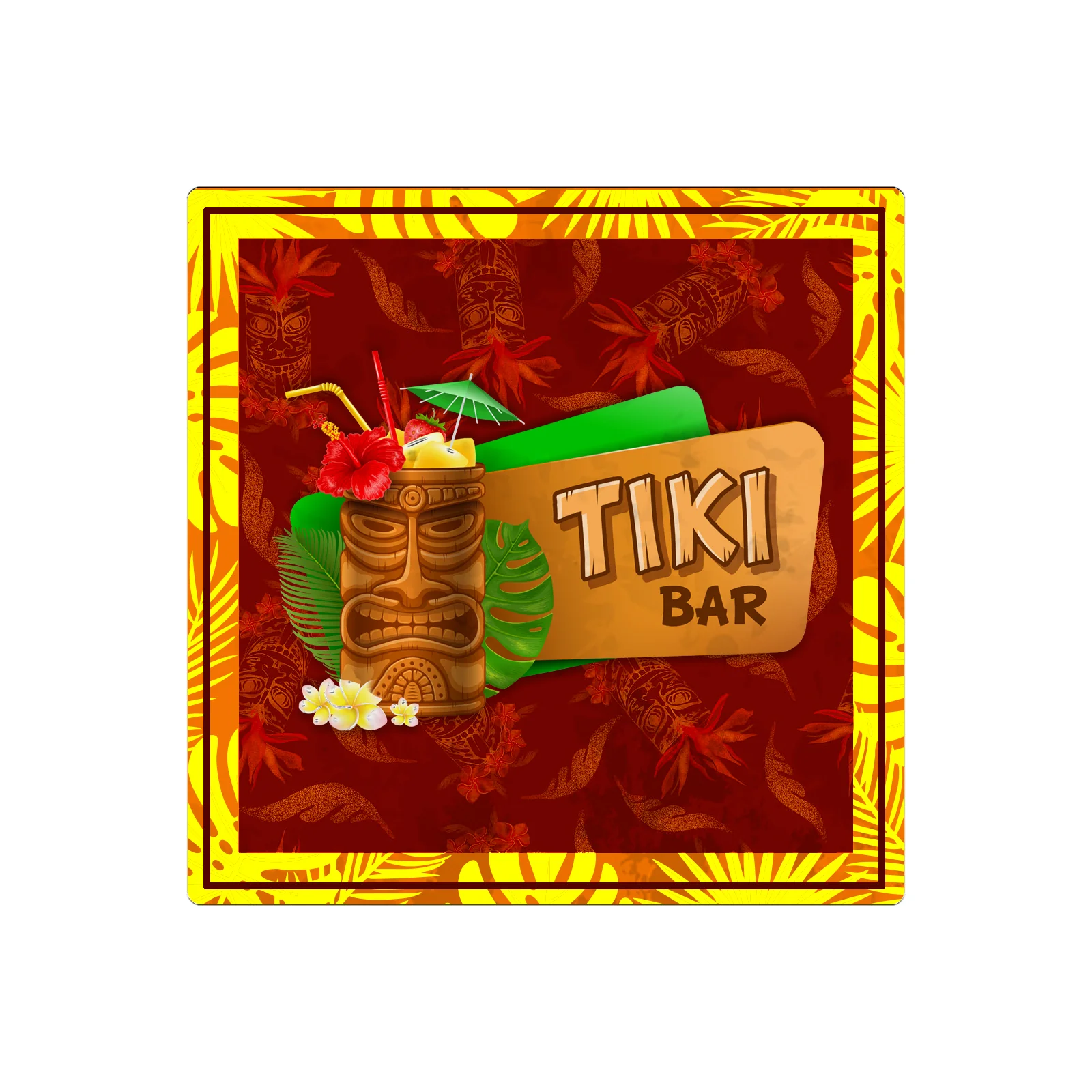 Foam Coasters - Tiki Themed - 3.5 inch Square - Image 6