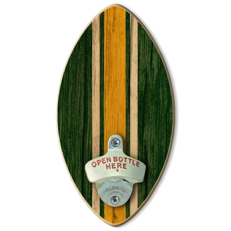Football Wall-Mounted Wooden Plaque Bottle Openers - Several Team Color Options - Image 12