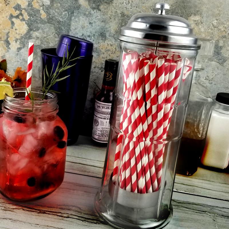 Vintage Style Glass Straw Dispenser - Image 2