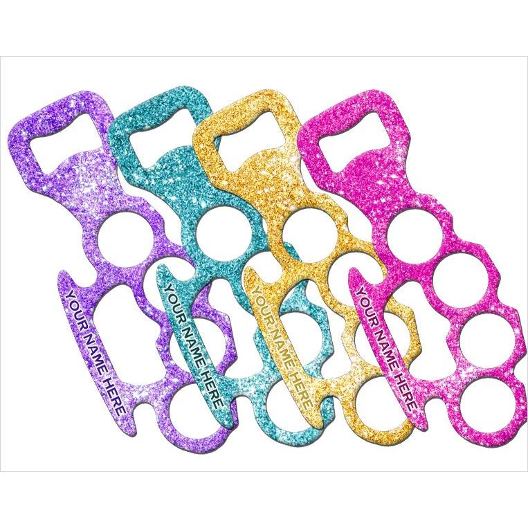 Glitter Knuckle Buster Bottle Opener - ADD YOUR NAME