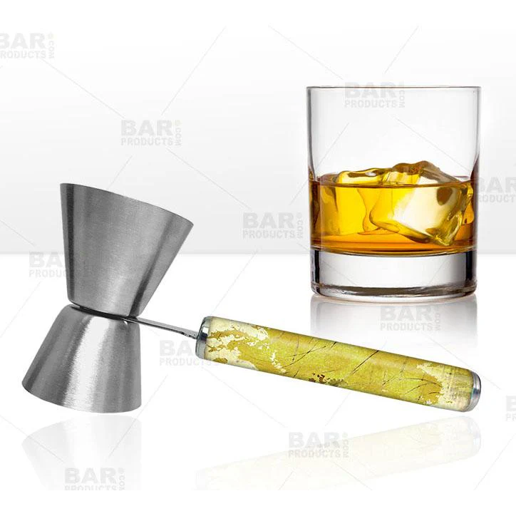Gold Grunge Jigger with Printed Handle Design - .75oz x 1.25oz - Image 2