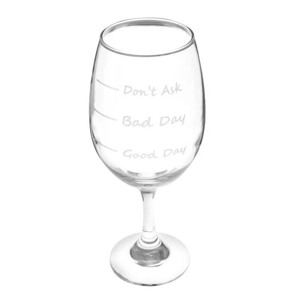 Good Day/Bad Day 20oz Engraved Wine Glass - Image 3