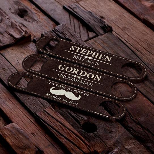 Groomsman Leather Print Speed Bottle Opener - ADD YOUR NAME - Image 3