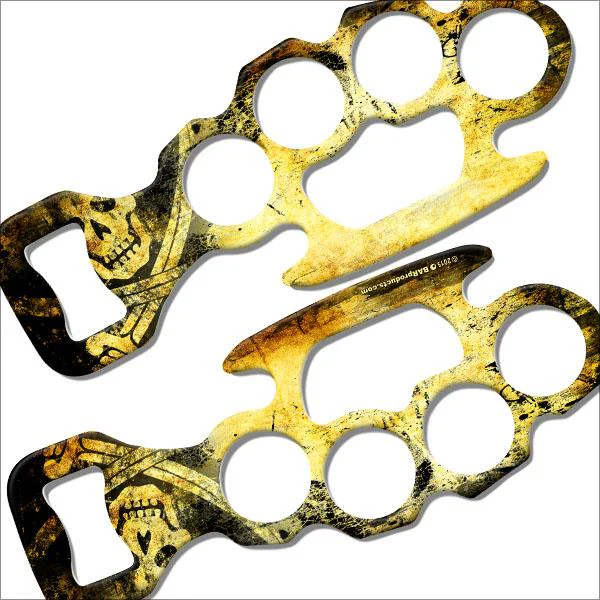 Grunge Skulls - Gold Kolorcoat™ Knuckle Buster Bottle Opener