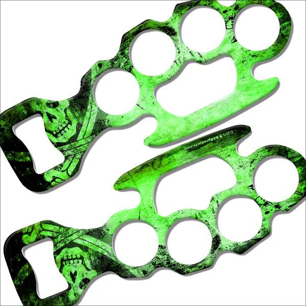 Grunge Skulls - Green Kolorcoat™ Knuckle Buster Bottle Opener