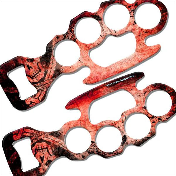 Grunge Skulls - Red Kolorcoat™ Knuckle Buster Bottle Opener